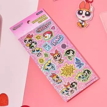 Наклейка-голограмма Ten by Ten Powerpuff Girls, популярная фраза в Корее.
