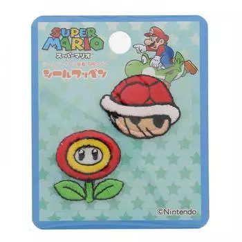 Наклейка Inagaki Clothing Super Mario, нашивка с красным цветком, двойного назначения, MRS005, наклейка «ракушка/огонь/железо»