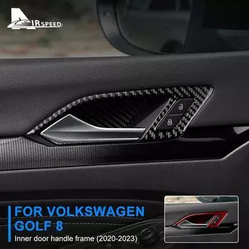 Наклейка из настоящего углеродного волокна для Volkswagen Golf 8 2022 2023, дверная ручка, чаша, декор, внутренняя отделка