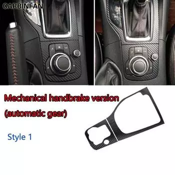 Наклейка из углеродного волокна ПВХ, центральная консоль, панель передач, защитная пленка, виниловые наклейки для Mazda 3 Axela 2014-2019 LHD