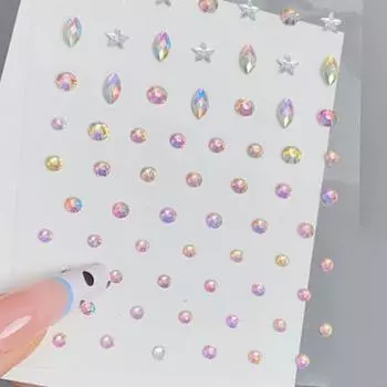 Наклейка-кубик для макияжа, наклейка для лица, радужное серебро 98 пробы, 1 шт.