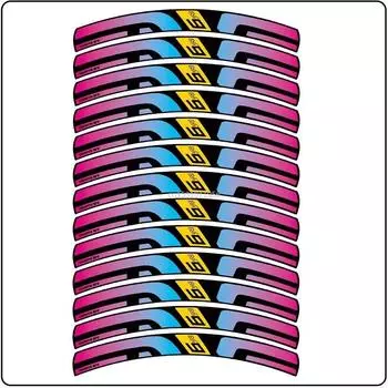 Наклейка M9 Mountain Wheel Group Водонепроницаемая солнцезащитная наклейка Модифицированная наклейка Наклейка на обод Наклейка с изменением цвета Наклейка для велосипеда красный