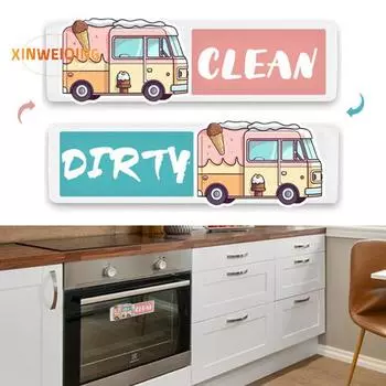 Наклейка, магнит для посудомоечной машины, чистый грязный знак, сильный универсальный индикатор, организация кухни, мытье посуды в холодильнике розовый/синий