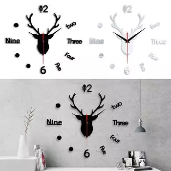 Наклейка Модный Орнамент Бесшумная Кварцевая Зеркальная Поверхность DIY Настенные Часы Акриловые Аксессуары