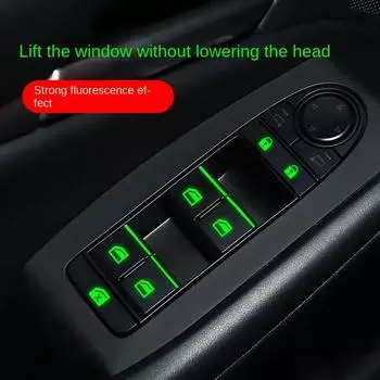 Наклейка на автомобиль Кнопка окна автомобиля Светящаяся наклейка Переключатель подъемника Ночные флуоресцентные наклейки Наклейки для салона автомобиля Автомобильные аксессуары синий