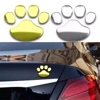 Наклейка на автомобиль Крутой дизайн лапа 3D животное собака кошка медведь отпечатки лап наклейка на автомобиль наклейки серебро золото авто аксессуары