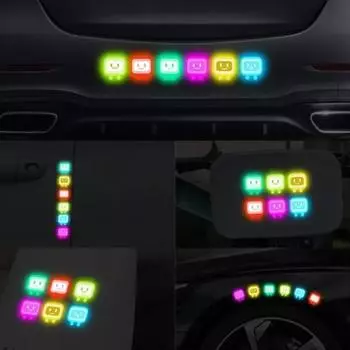 наклейка на автомобиль квадратный человек светоотражающая наклейка мотоцикл персонализированный креативный шлем покрытие царапин водонепроницаемый