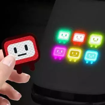 наклейка на автомобиль квадратный человек светоотражающая наклейка мотоцикл персонализированный креативный шлем покрытие царапин водонепроницаемый