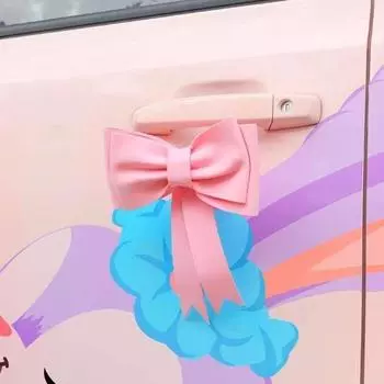 Наклейка на автомобиль Makaron Bow Tie, наклейка на автомобильный бант, декоративный орнамент для электромобиля, аксессуары для декора белый