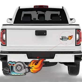 Наклейка на автомобиль Мультяшная наклейка на автомобиль Водонепроницаемая виниловая наклейка Автомобильные аксессуары Украшения Забавная улитка Веселый турбокомпрессор amabilis 12cm x 6cm