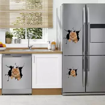 Наклейка на автомобиль с изображением кошки, реалистичное животное, наклейка на окно автомобиля, водонепроницаемая, устойчивая к царапинам, наклейка на дверь автомобиля, окно, бампер, ноутбук