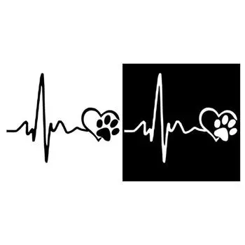 Наклейка на автомобиль с принтом лапы собаки Love Dog Paw Декоративная наклейка Инструмент для укладки авто белый