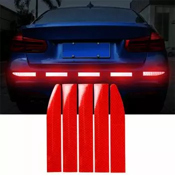 Наклейка на автомобиль Светоотражающая предупреждающая лента безопасности Предупреждение о столкновении Светоотражающие наклейки Автомобильный багажник Светоотражающие аксессуары красный