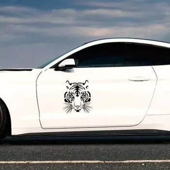 Наклейка на автомобиль Водонепроницаемая, устойчивая к разрывам, самоклеящаяся, съемная, не оставляет следов, для стайлинга автомобиля, ПВХ, тигр белый