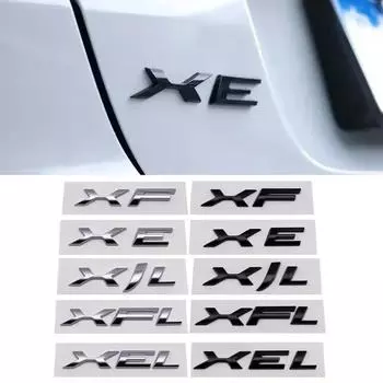 Наклейка на багажник автомобиля ABS для XEL XFL XJL XE XF XJ Логотип Задняя часть кузова Буква Значок Украшение 3D Эмблема Наклейка Аксессуары XE чёрный