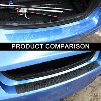 Наклейка на багажник автомобиля, Защитная наклейка из углеродного волокна, водонепроницаемая полоса, простая установка, наклейка на багажник автомобиля A чёрный