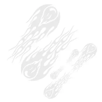 Наклейка на боковую дверь автомобиля в стиле пламени, водонепроницаемая, самоклеящаяся наклейка на кузов автомобиля для автофургона, яхты, грузовика, пикапа белый