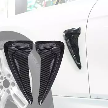 Наклейка на боковую крышку воздуховода автомобиля для крыла, универсальная для BMW E39 E46 E60 E90 X1 X3 X5 F30, мягкая наклейка из углеродного волокна ABS