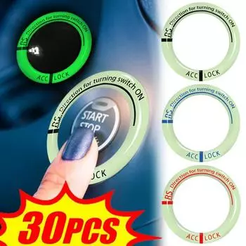 Наклейка на брелок для ключей зажигания автомобиля, светящийся брелок для ключей, защитный декор для замка зажигания, автомобильный брелок для ключей, флуоресцентные наклейки x1