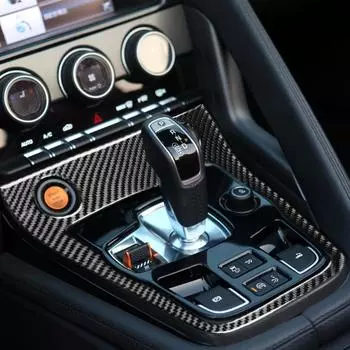 Наклейка на центральную консоль салона автомобиля для Jaguar F-TYPE 2013-2025 гг., карбоновая накладка на панель переключения передач, аксессуары для отделки рамы