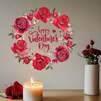 Наклейка на День святого Валентина, наклейка в форме сердца на холодильник, съемная наклейка на окно для Style A