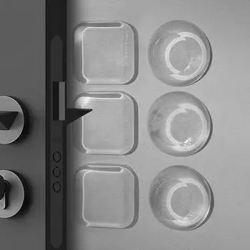 Наклейка на дверь Самоклеящаяся дверная ручка Противоударный шкаф для двери холодильника Буфер против столкновений Бесшумный Прозрачный водонепроницаемый стикер Наклейка на стену 6pcs roundness прозрачный