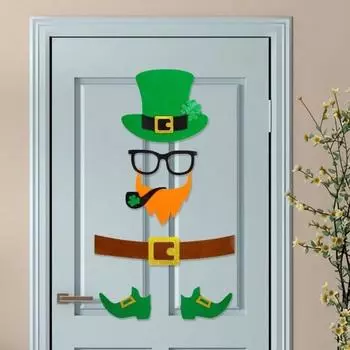 Наклейка на дверь своими руками. Украшение ко Дню Святого Патрика, креативная форма, забавная, простая в установке наклейка на дверь, фреска C