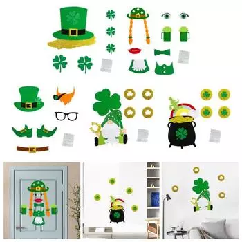 Наклейка на дверь своими руками. Украшение на день Святого Патрика, креативная форма, забавная, простая в установке наклейка на дверь, украшение из трилистника C