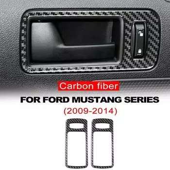 Наклейка на дверную ручку автомобиля, накладка из углеродного волокна для отделки салона Ford Mustang 2009 2010 2011 2012 2013 2014 Аксессуары коричневый