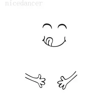Наклейка на холодильник Happy Delicious Face, кухонный холодильник, настенный холодильник, виниловые наклейки, художественный декор стены