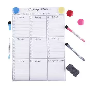 Наклейка на холодильник Магнитный ежедневник для белой доски 3 Маркер для сухой стирания и ластик