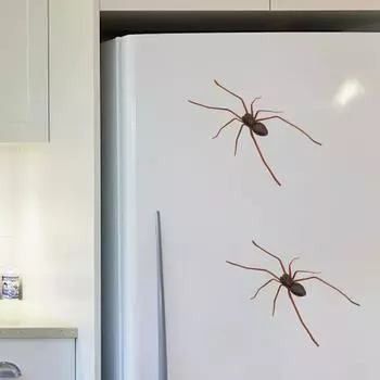Наклейка на холодильник «Паук», реалистичный магнит «Паук», милый дизайн «Паук», украшение на холодильник, съемные магнитные наклейки для использования в помещении и на улице One Size коричневый
