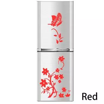 Наклейка на холодильник с бабочкой, украшение дома, кухня, настенная роспись, наклейки на стену своими руками красный