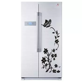 Наклейка на холодильник с бабочкой, украшение дома, кухня, настенная роспись, наклейки на стену своими руками чёрный