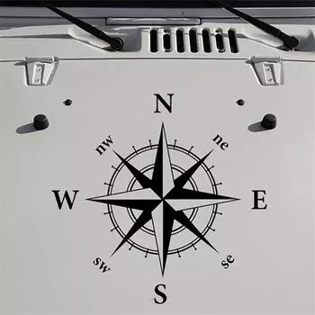 Наклейка на капот автомобиля компас тотем черный автомобиль капот компас наклейка авто винил капот наклейка универсальная