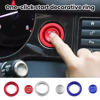 Наклейка на кнопку запуска двигателя, остановки двигателя, автомобильные аксессуары, самоклеящаяся, легко устанавливается, декоративная наклейка на кнопку запуска двигателя синий