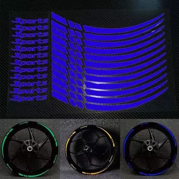 Наклейка на колесо мотоцикла, светоотражающая лента для обода колеса, наклейка с полосой, легко наносится жёлтый