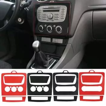 Наклейка на консоль кондиционера автомобиля из углеродного волокна, защитная пленка для салона автомобиля Ford Focus 2 2009 2010 2011 2012 2013