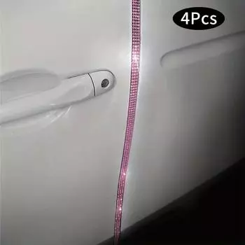 Наклейка на край двери автомобиля с алмазным кристаллом, защищающая от царапин, защитная полоса на двери автомобиля, защитная наклейка на кузов, декор против царапин чёрный