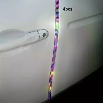 Наклейка на край двери автомобиля с алмазным кристаллом, защищающая от царапин, защитная полоса на двери автомобиля, защитная наклейка на кузов, декор против царапин чёрный