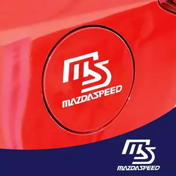 Наклейка на крышку бака Bokos, наклейка на скорость, применимая к Mazda Drift Car, термостойкая, стильная, универсальная (Крышка бака MS/Tank, белая)