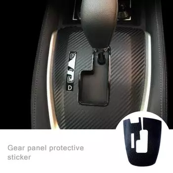 Наклейка на крышку панели переключения передач с имитацией углеродного волокна для автомобиля чёрный