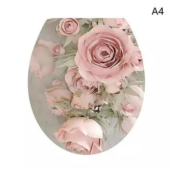 Наклейка на крышку подставки для унитаза, табурет, комод, наклейка для домашнего декора, декор для ванной комнаты, 3D печатные наклейки с изображением цветов A4