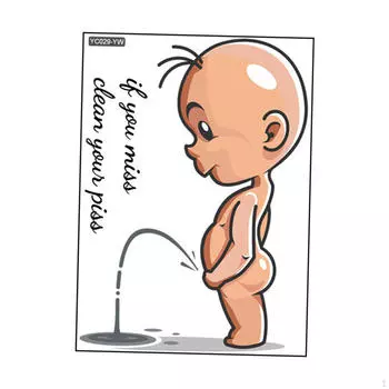 Наклейка на крышку унитаза, наклейка «Писающий мальчик», декоративный настенный декор, наклейка на крышку унитаза