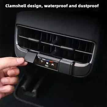 Наклейка на крышку USB-разъема заднего ряда для Tesla Model 3 Model Y 2017-2024 Аксессуары Защитная крышка для порта зарядки USB Украшение чёрный