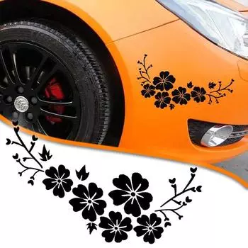 Наклейка на кузов автомобиля с цветком, наклейка на окно, дверь, царапины, наклейки для автомобиля, мотоцикла, Стайлинг, виниловая наклейка на бампер, автоаксессуары 20cm