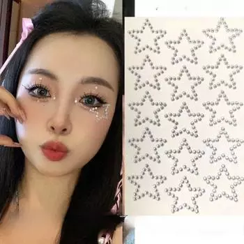 Наклейка на лицо, макияж с дрелью, бриллиантовые украшения для лица, макияж для глаз, яркий бриллиантовый невус, алмазная палочка, наклейки для сценического макияжа лица жемчужный