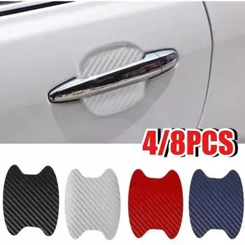 Наклейка на молдинги для стайлинга автомобиля Наклейка на дверь автомобиля Углеродное волокно Устойчивое к царапинам покрытие Защитная пленка для автомобильных ручек Детали 4PCS синий