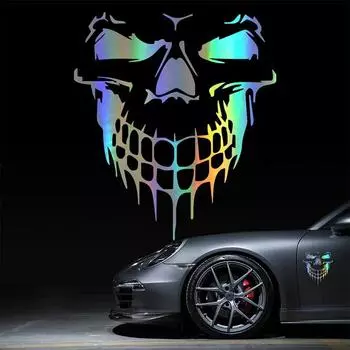 Наклейка на мотоцикл Череп 3 D светоотражающие наклейки на автомобиль мото авто наклейка смешной винил JDM на автомобильный стиль украшения розовый