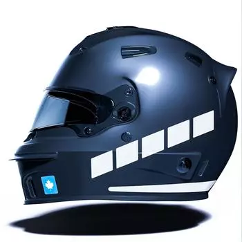 Наклейка на мотоциклетный шлем в полоску молочно-белого цвета CinarExtreme